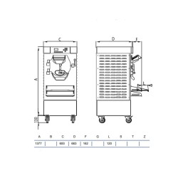 Electromechanical batch freezer HBE400