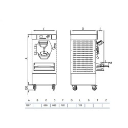 Electromechanical batch freezer HSE800