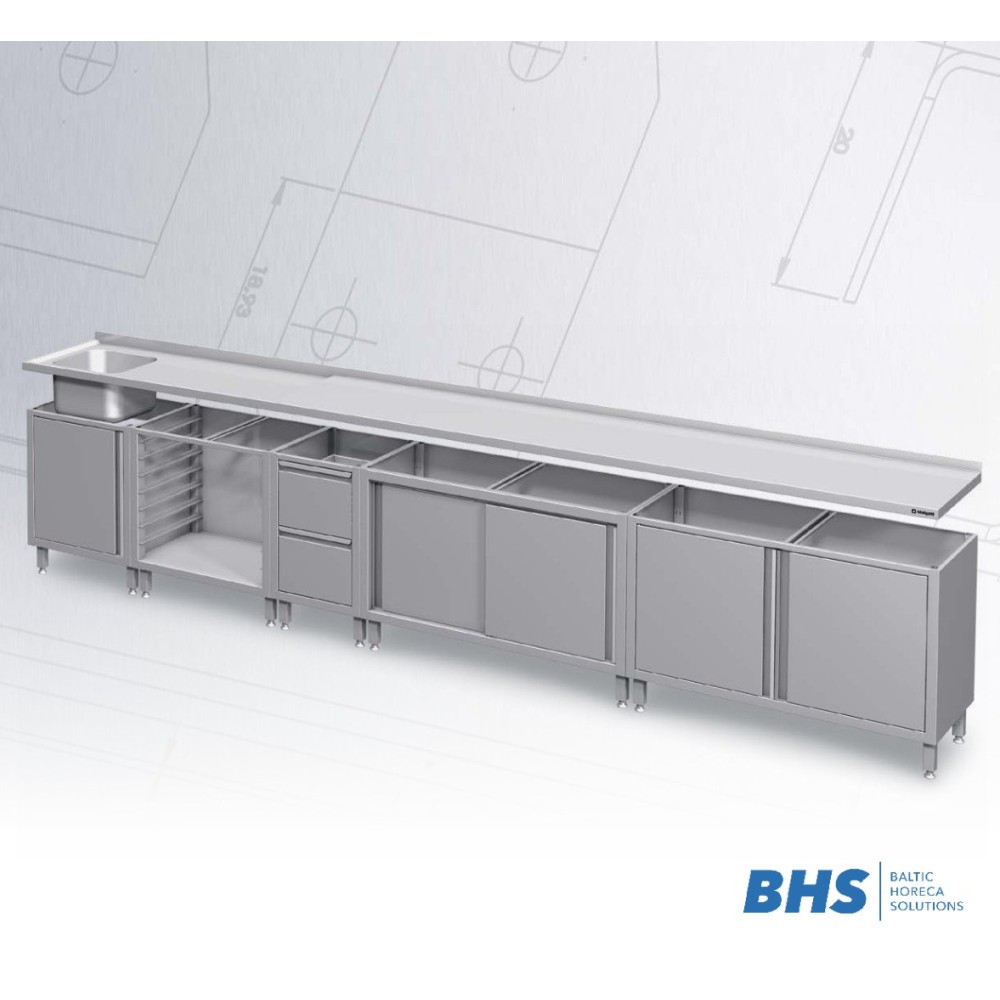 Skapis zem izlietnes ar bīdāmām durvīm  H-810 mm