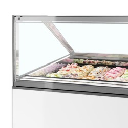 Ice cream freezer with flat glass 1.07 m²