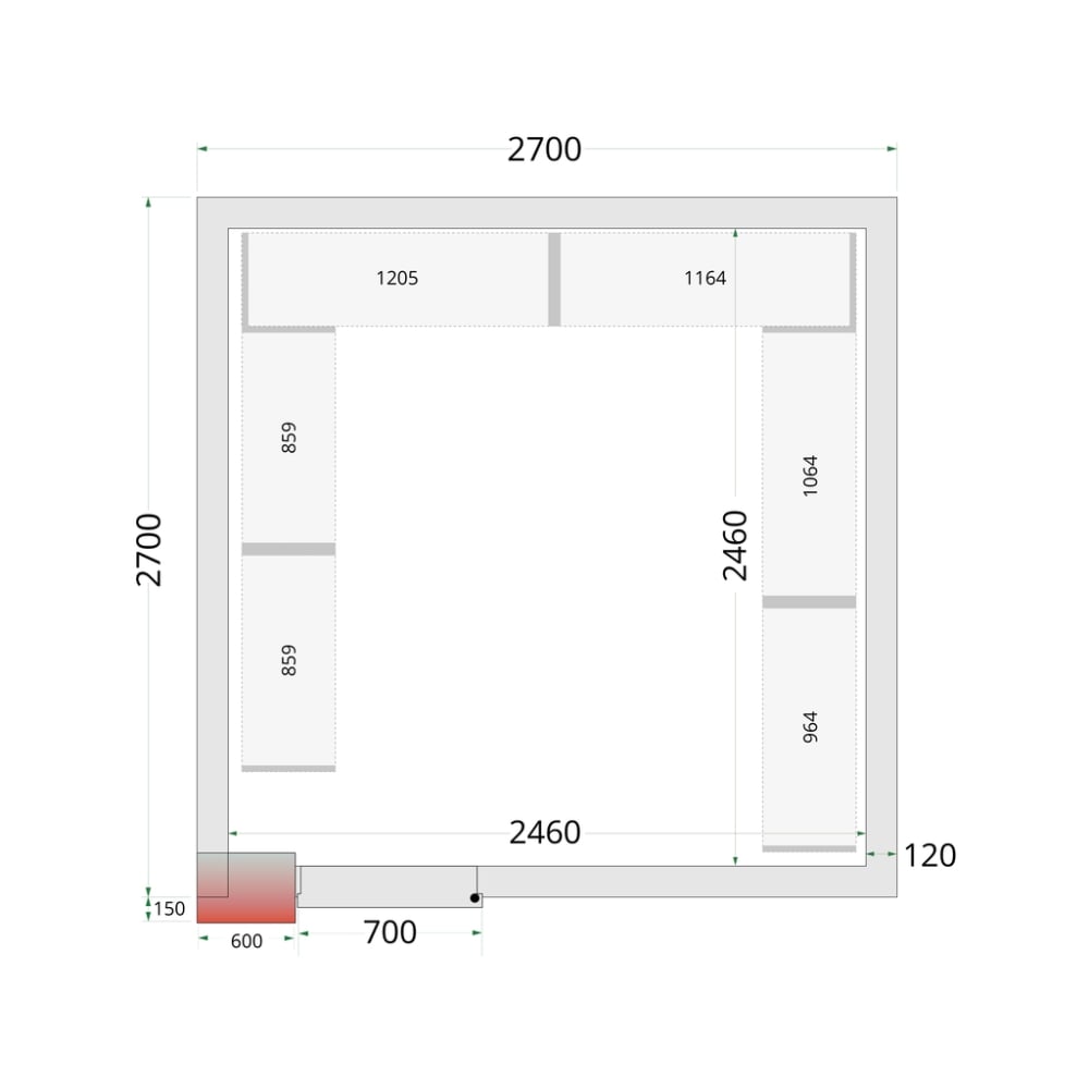 Riiuliriiulisüsteemi komplekt CRNF2727