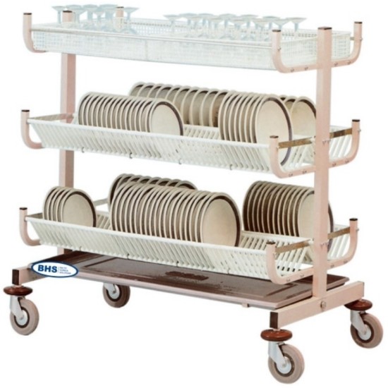 Dish and glass drying rack trolley