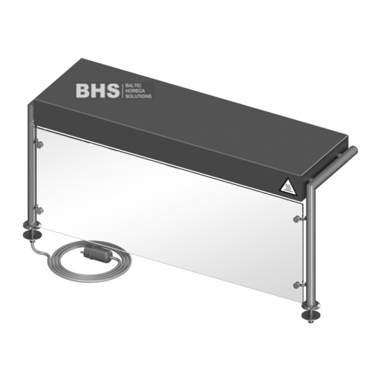 Protective glass with heated shelf