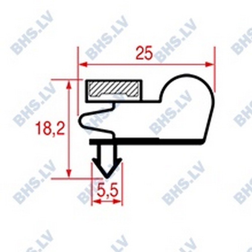 SNAP-IN DOOR GASKET 1550x655 mm