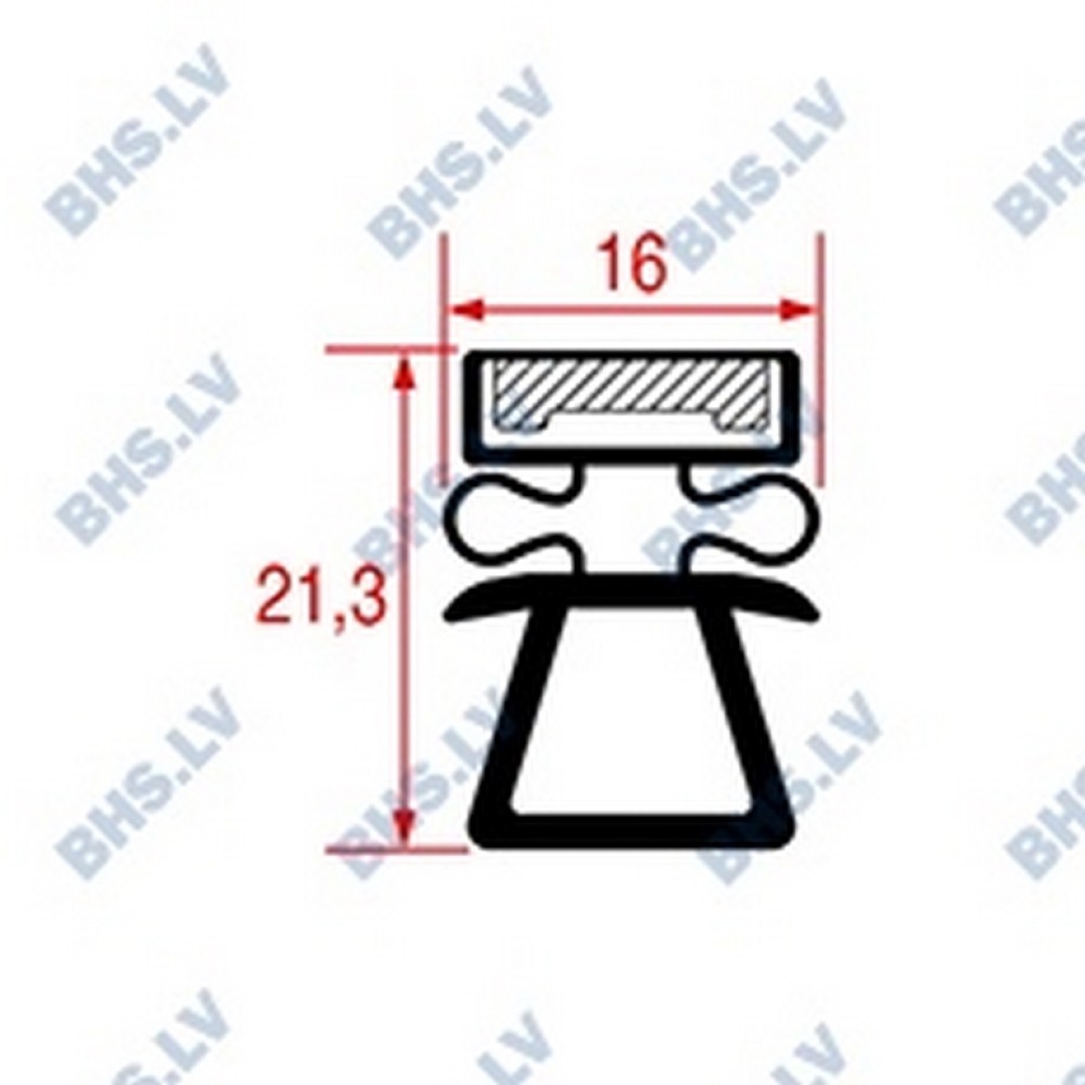 SNAP-IN GASKET L1020 LENGTH 2500 mm