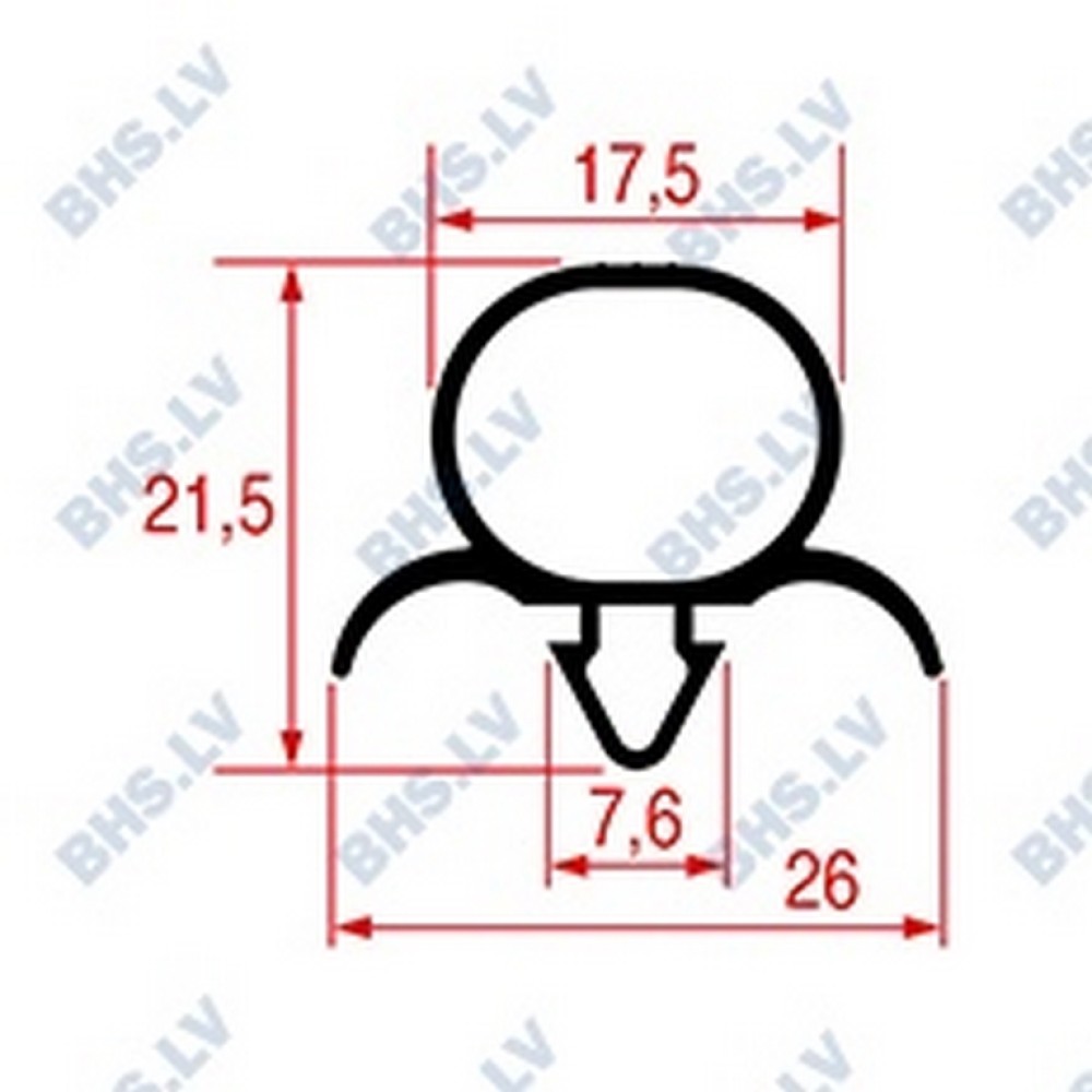 SNAP-IN GASKET L1032 LENGTH 2500 mm