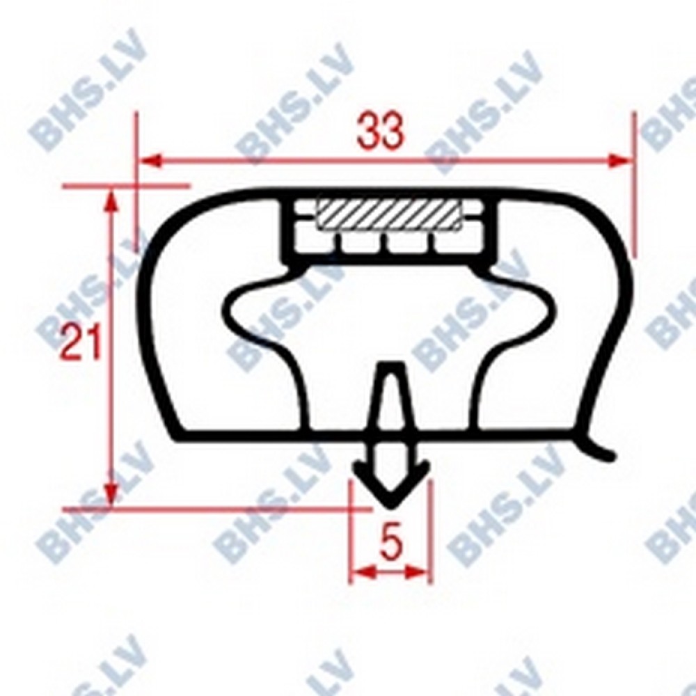 SNAP-IN GASKET L1051 LENGTH 2300 mm