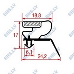 SNAP-IN GASKET L1074 LENGTH 2500 mm