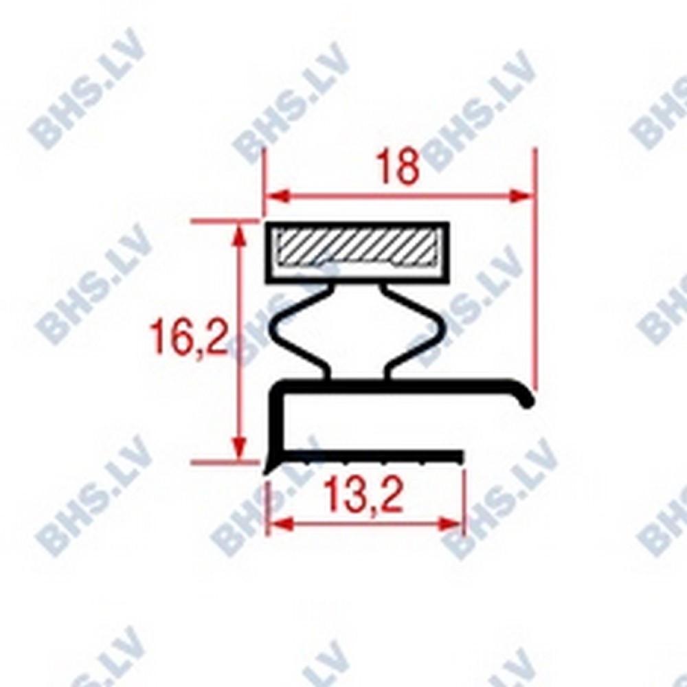 MIDDLE EDGED GASKET L2004 LENGTH 2000 mm