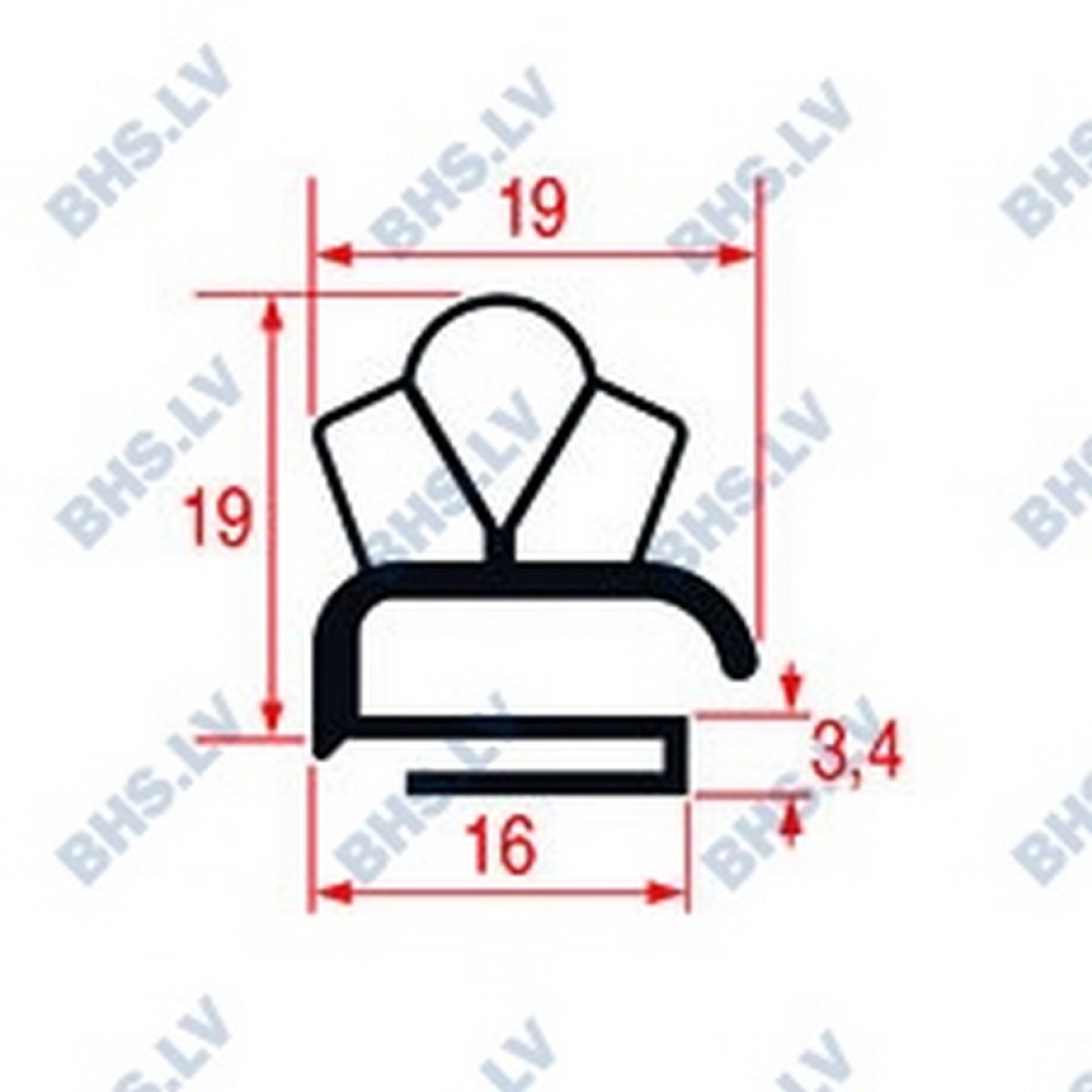 GASKET MIDDLE-EDGED L2013 LENGTH 2300 mm