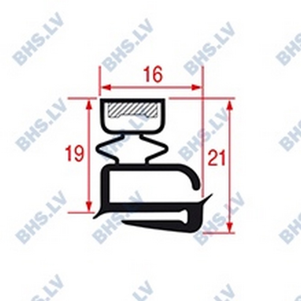 GASKET MIDDLE-EDGED L2017 LENGTH 2500 mm