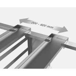 Universal stand for convection oven with guide rails for 6 GN1/1 trays