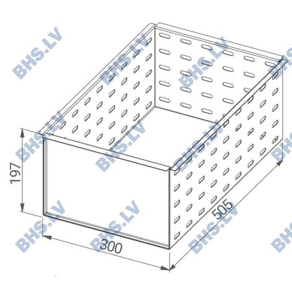 Perforated insert for drawer over monoblock