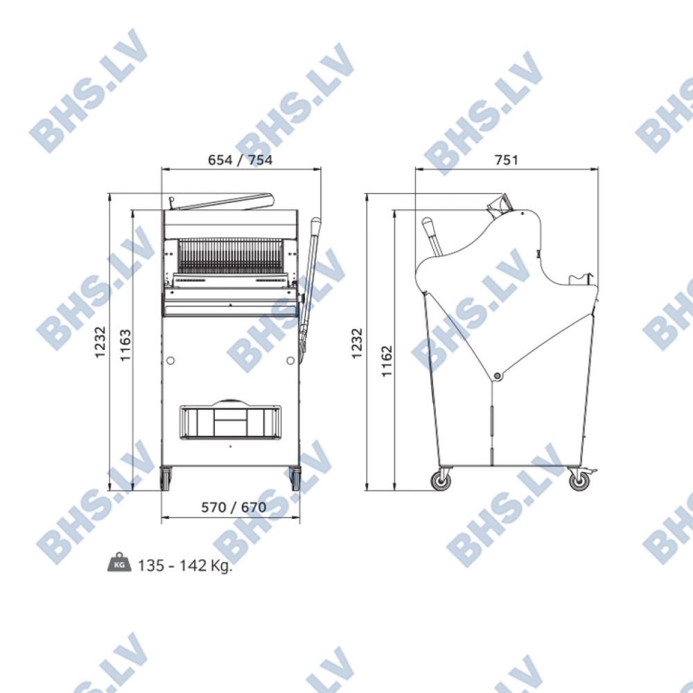 Bread slicer with base MG-C42S