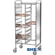 Trolley for 30 trays with stainless side panels