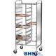 Reinforced trolley for 30 trays with stainless side panels