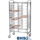 Universal trolley for 10 trays with stainless side panels