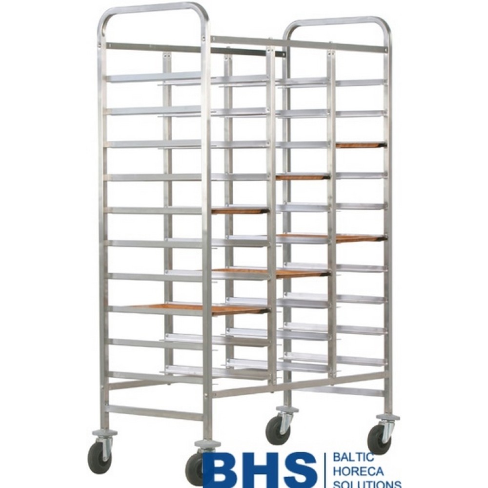 Reinforced trolley for 30 trays with side panels