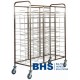 Universal trolley for 30 trays with stainless side panels