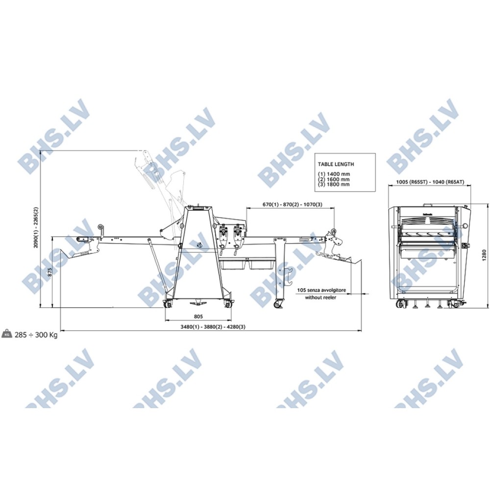 Automatic dough sheeter R65A/14