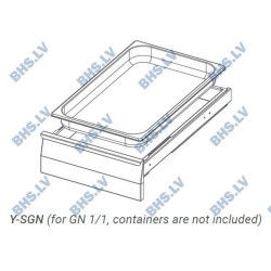 Single drawer block with closed back for GN 1/1 container