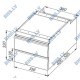 Double drawer block with closed back for GN 1/1 container