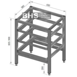 Frame with rails for dishwasher baskets