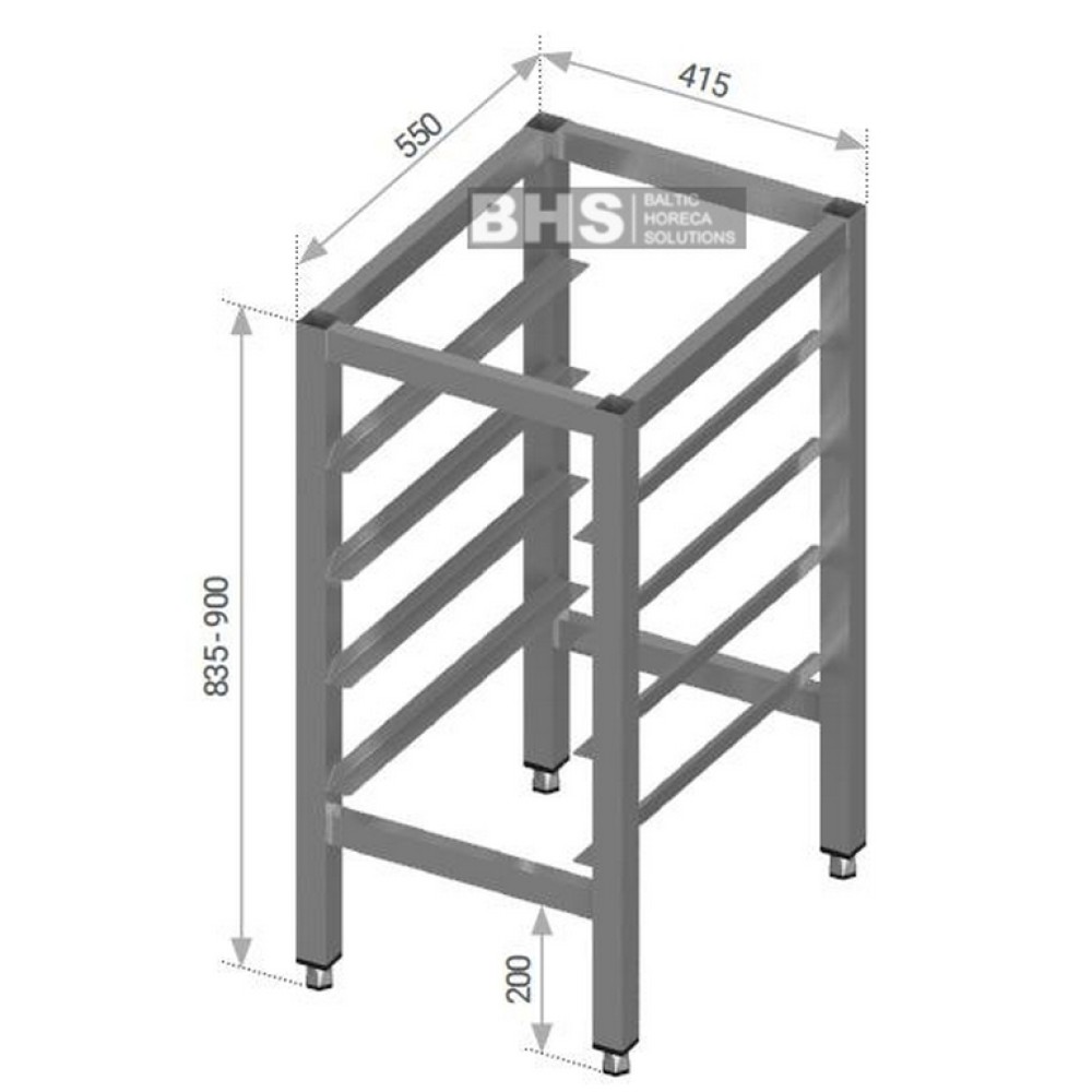 Frame with guides for gastronorn containers