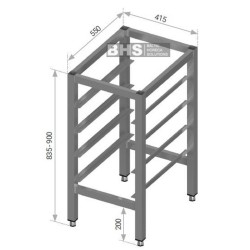 Frame with guides for gastronorn containers