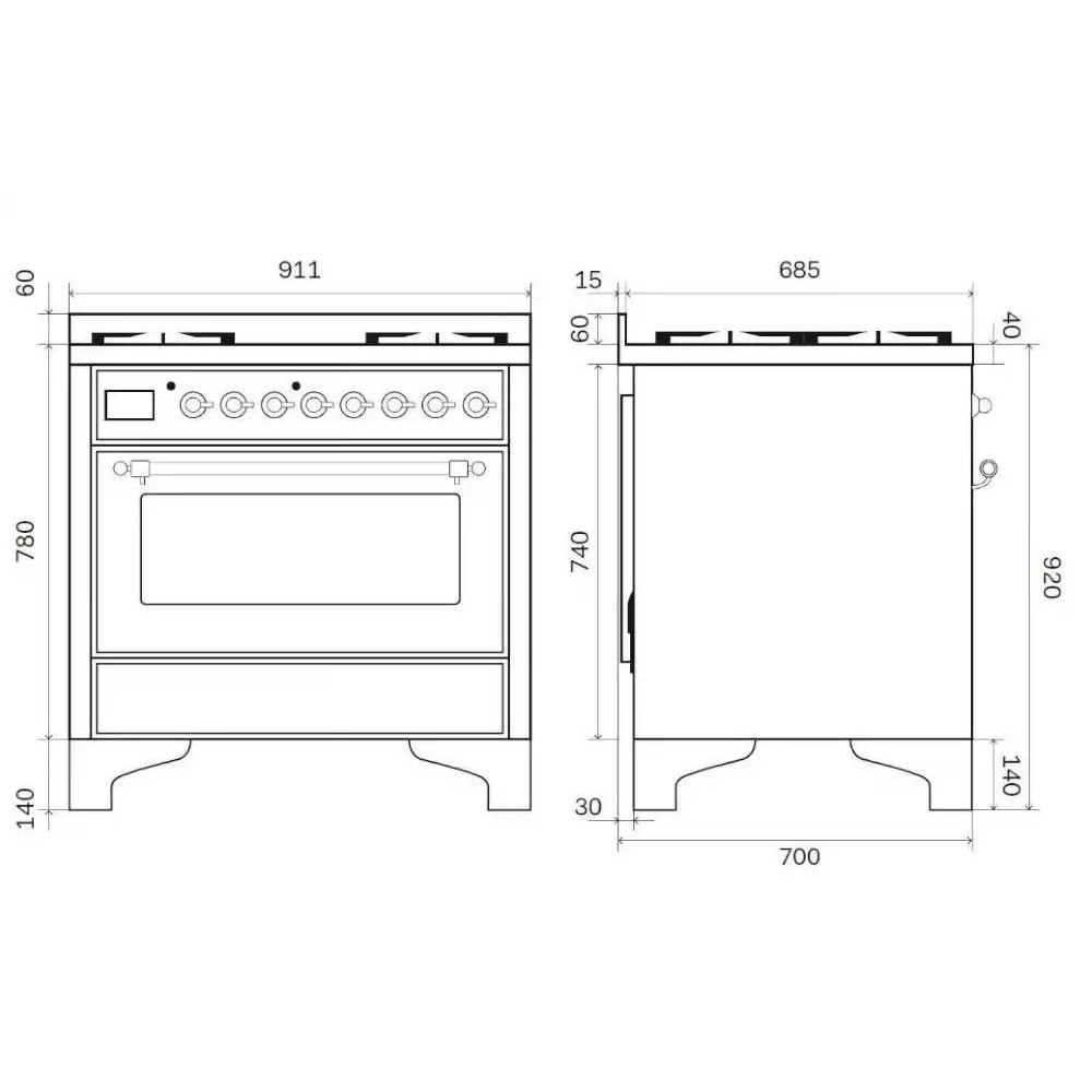 Range Cooker Majestic M09N with fish burner