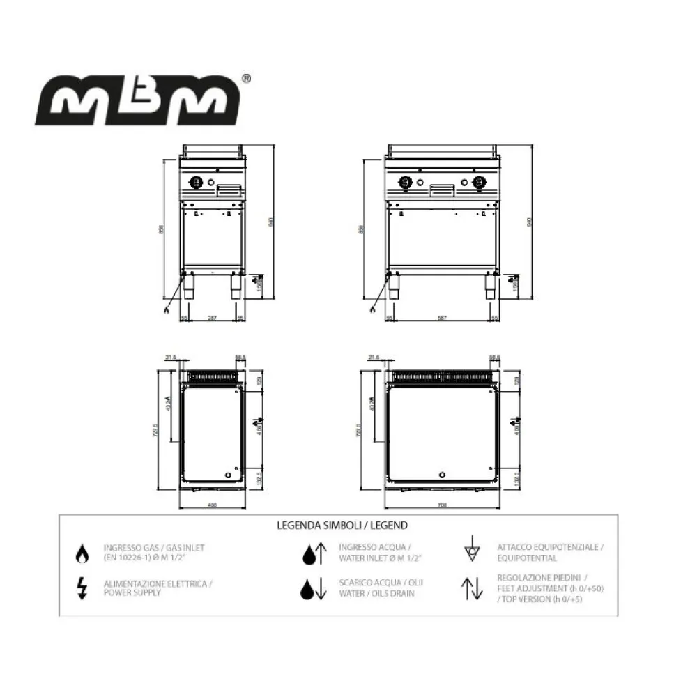Gaasigrill sile pinnaga 11,0 kW MAGISTRA PLUS 700 (MFTG77ALC)
