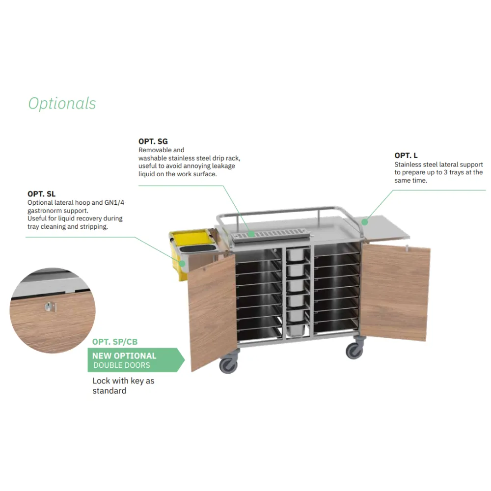 B-CARE paruoštų patiekalų vežimėlis