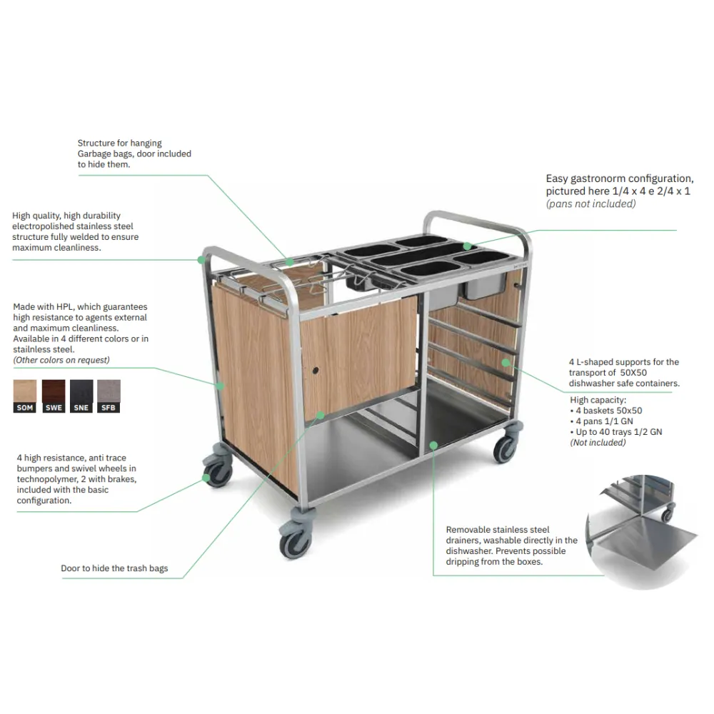 Тележка для сортировки пищевых отходов ClearCare