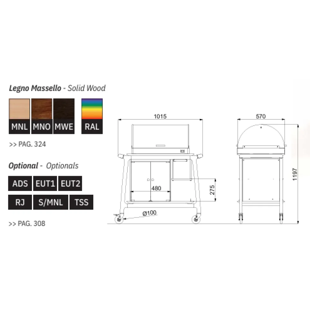 Chariot de Service Réfrigéré Arianna Premium