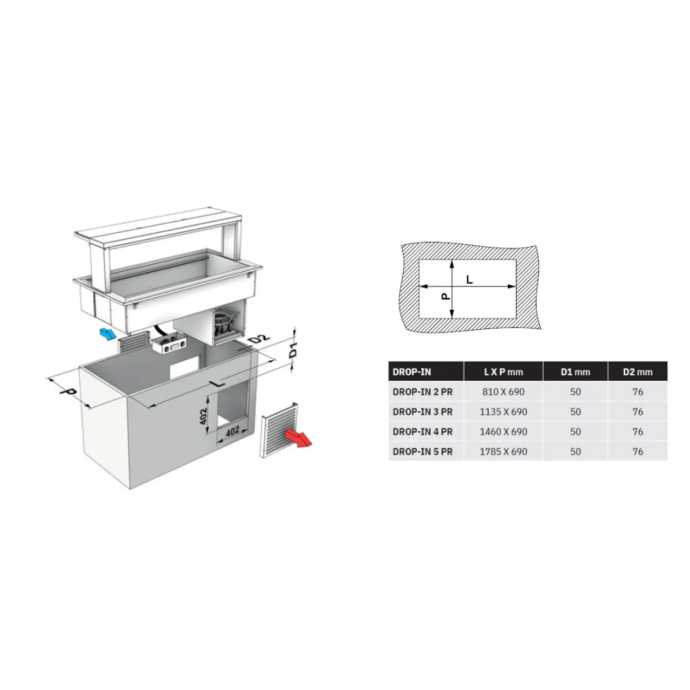 Sisseehitatud Betacryl Külmkapp Drop-In-5PR