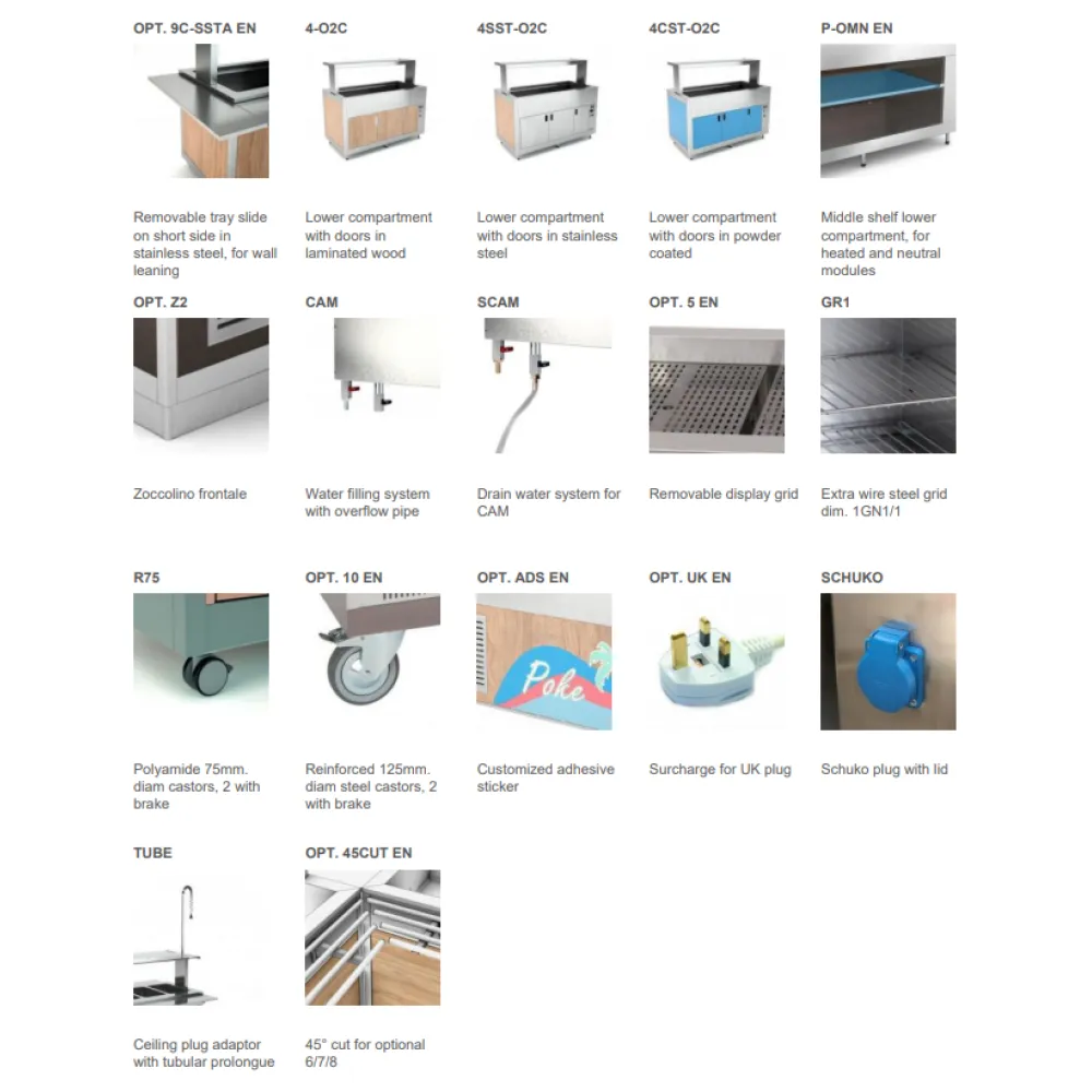 Buffet Chauffant Bain-Marie Ventilé OMNIA 2BM/SC