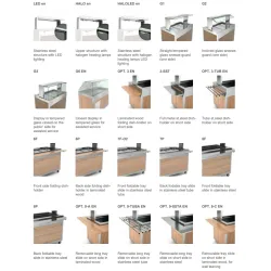 Büfee karastatud klaasist soojendatava tööpinnaga ja ventilaatoriga varustatud alumise sektsiooniga OMNIA 2PC/SC