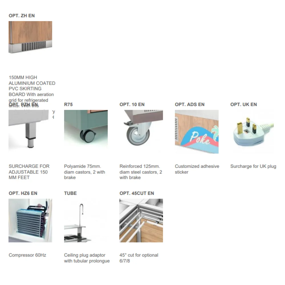 Buffet Réfrigéré OMNIA avec Plan de Travail en Hanex® Betacryl