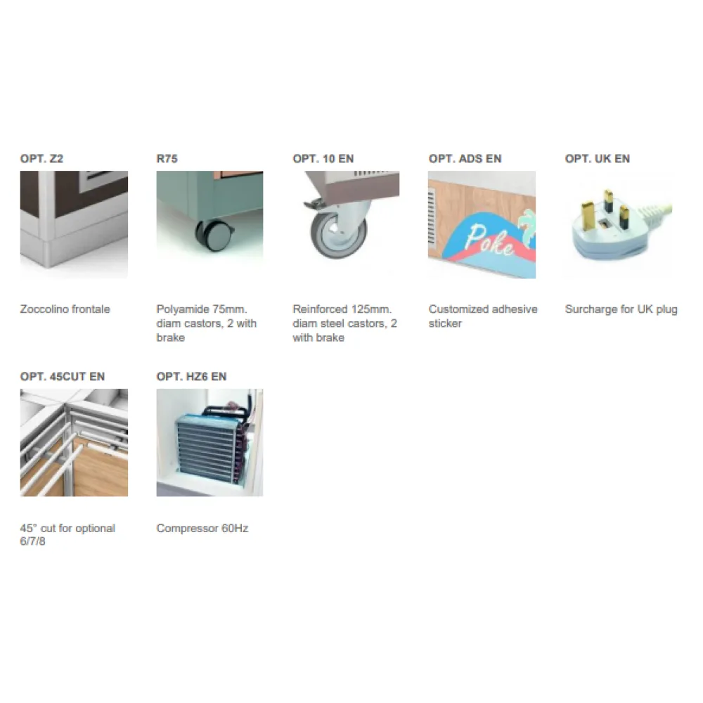 Buffet Réfrigéré Omnia avec Plan de Travail en Acier Inoxydable