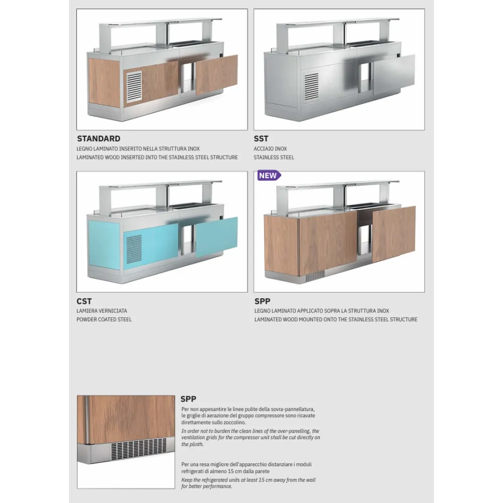 Buffet Chaud Omnia 3BM - Options de Matériaux Variés