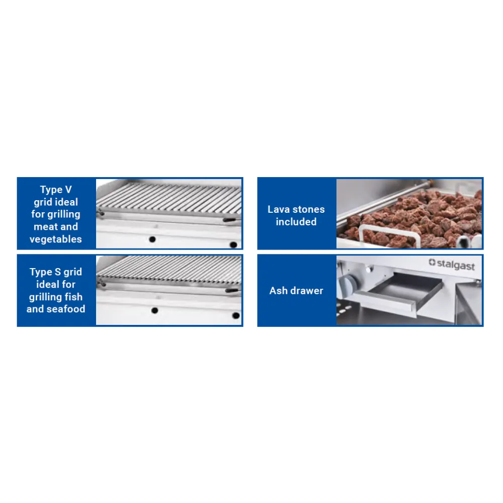 Laavakiviga gaasigrill, S-kujuline rest, 16 kW, G20 (9733110)