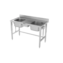 Metal table with adjustable height and sink 1000