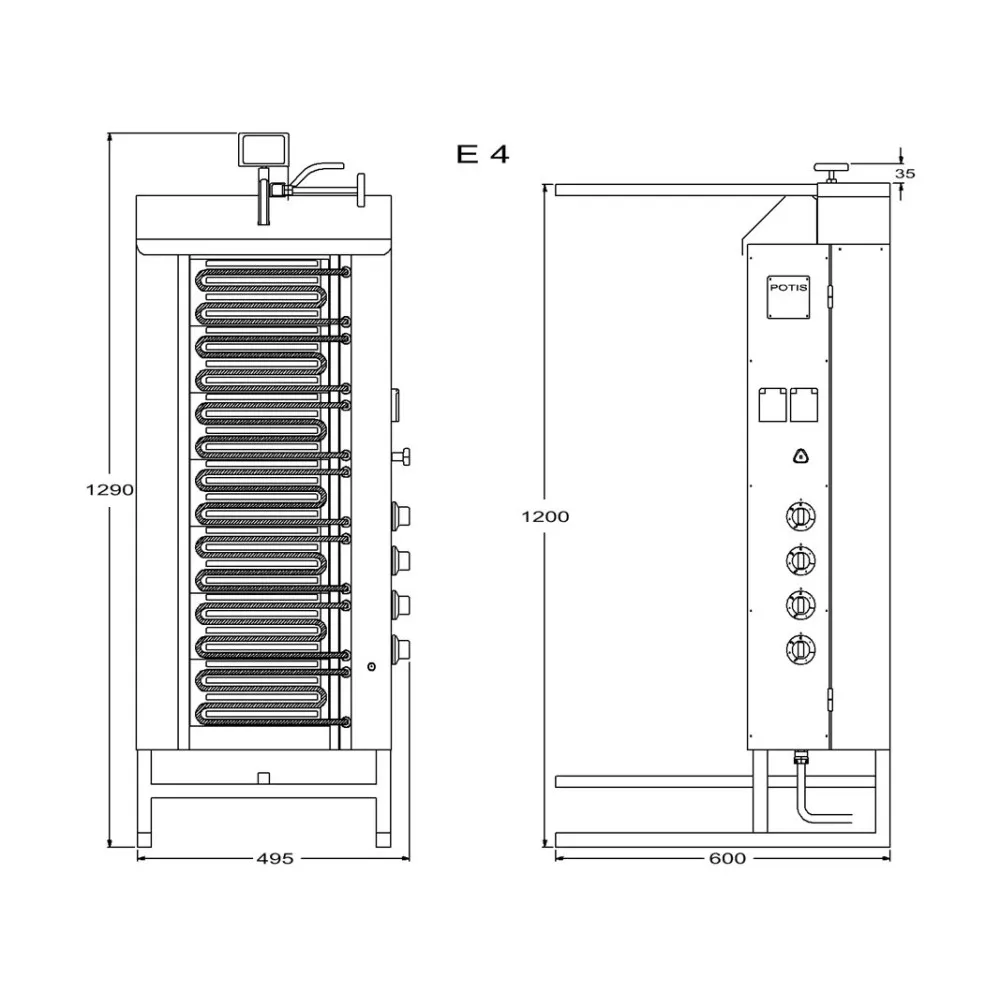 Elektriline Gyros-Grill E4 – 80 kg