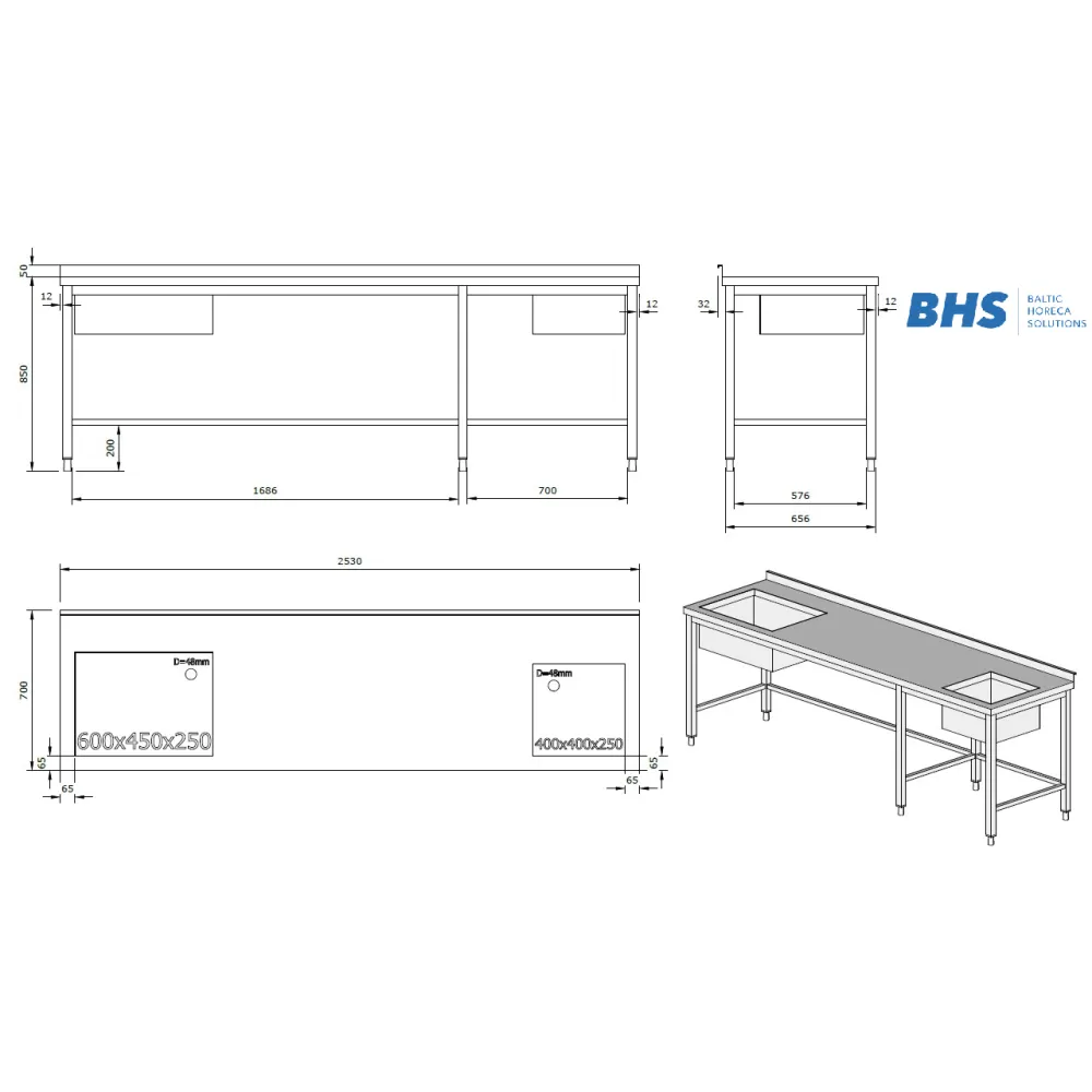 Roostevabast terasest laud 2 valamuga