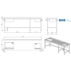 Roostevabast terasest laud 2 valamuga