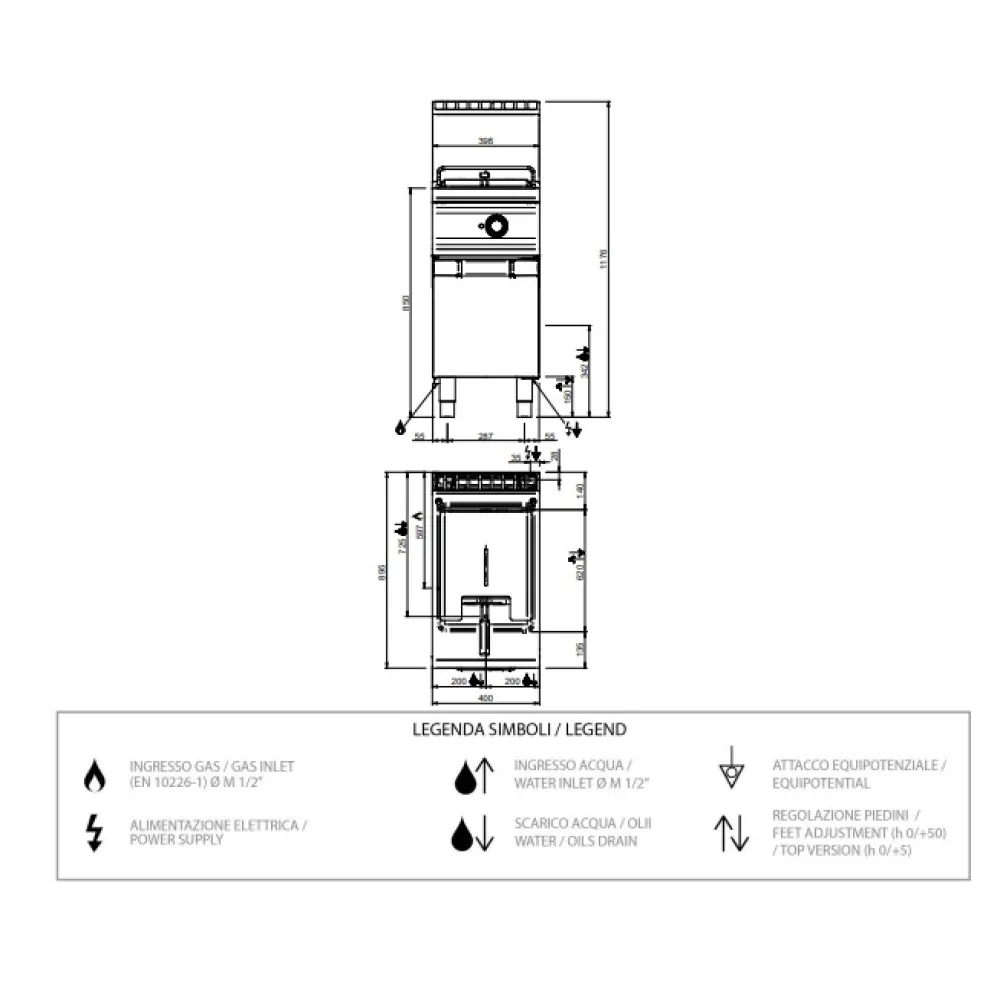 Dujų keptuvė 20.5 L FRVG94A DOMINA PRO 900