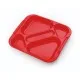 Versatile Red Polypropylene 5-Compartment Serving Tray