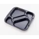 5-Compartment Food Serving Tray - Grey Polypropylene