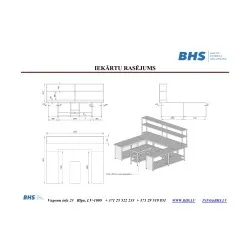 Nerūsējošā tērauda U formas galds ar plauktu  un plauktu sistēmu.