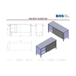 N/t galds ar bīdāmām durvim un diviem plauktiem 1800